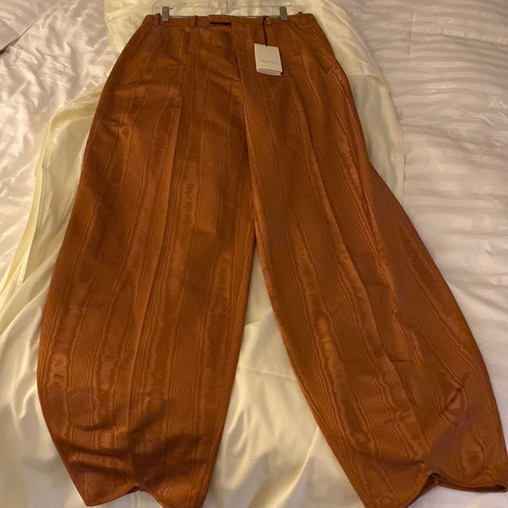 Moire straight leg Trousers